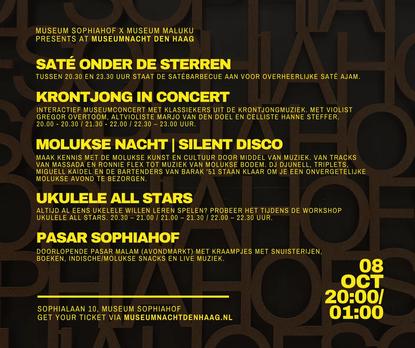 Museumnacht Den Haag, programma